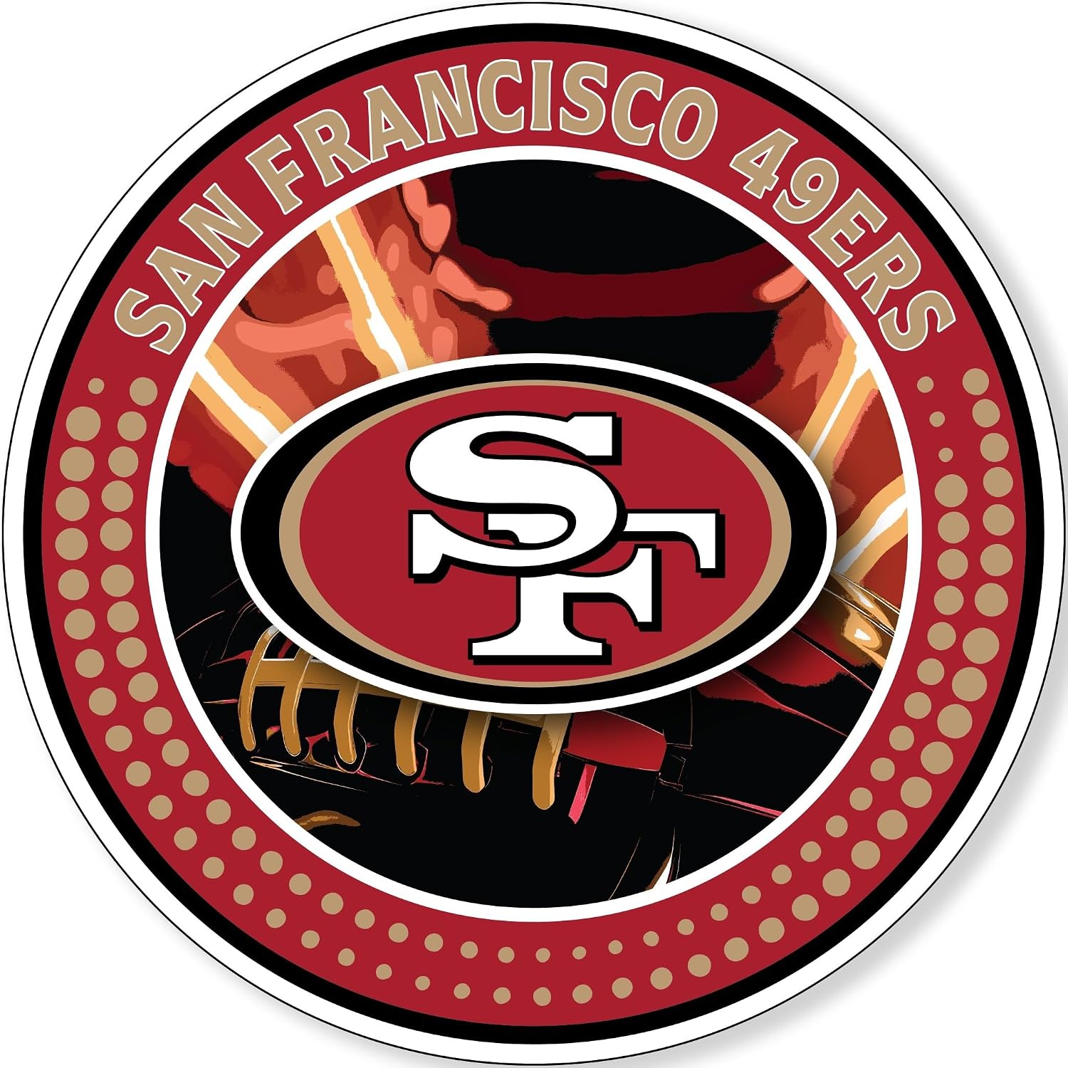 aminco Choose Your NFL Team High Density Foam Round Sign, 14" | Lightning Graphic Team Design, High-Energy Football Style, Easy Wall Or Shelf Display, Great Gift For Football Fans