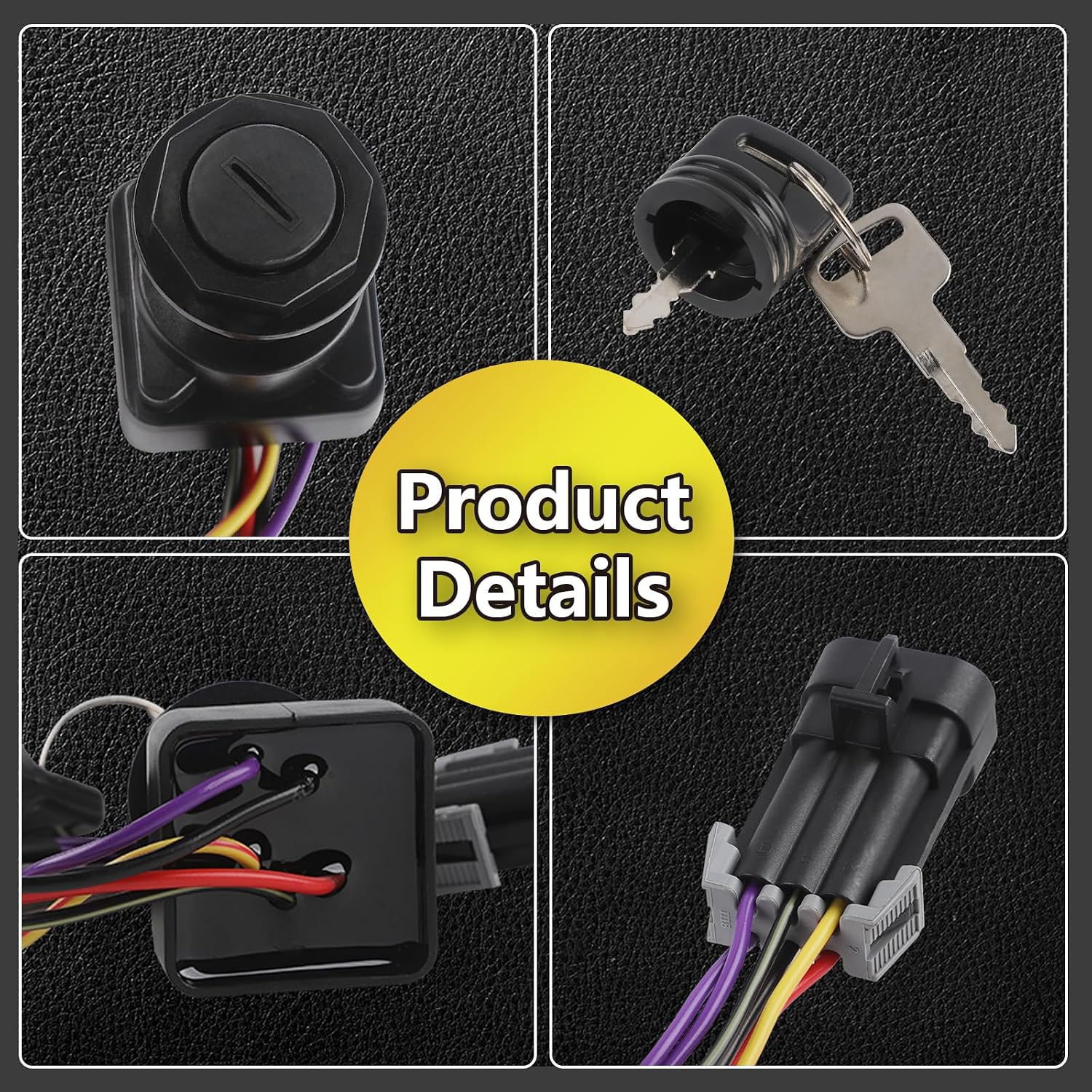 897716K01 Ignition Key Switch for Mercury Marine Quicksilver Outboard Motor, Replace #87-897716K01 897716 8M0059686‎, 3-Position