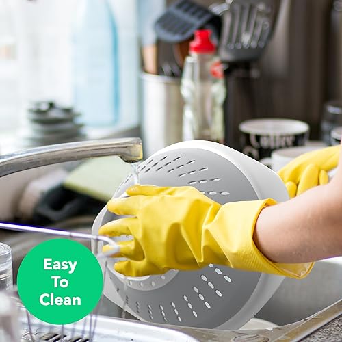 Miniatura 5 de Vremi Colador plegable de 5 cuartos de galón  Colador de alimentos de silicona sin BPA con asas  Escurridor de cocina plegable resistente y