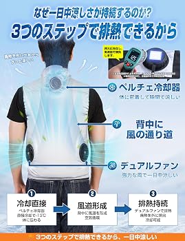 Amazon.co.jp: [NQG] ペルチェ ベスト 冷却ベスト 2026最新 ペルチェ