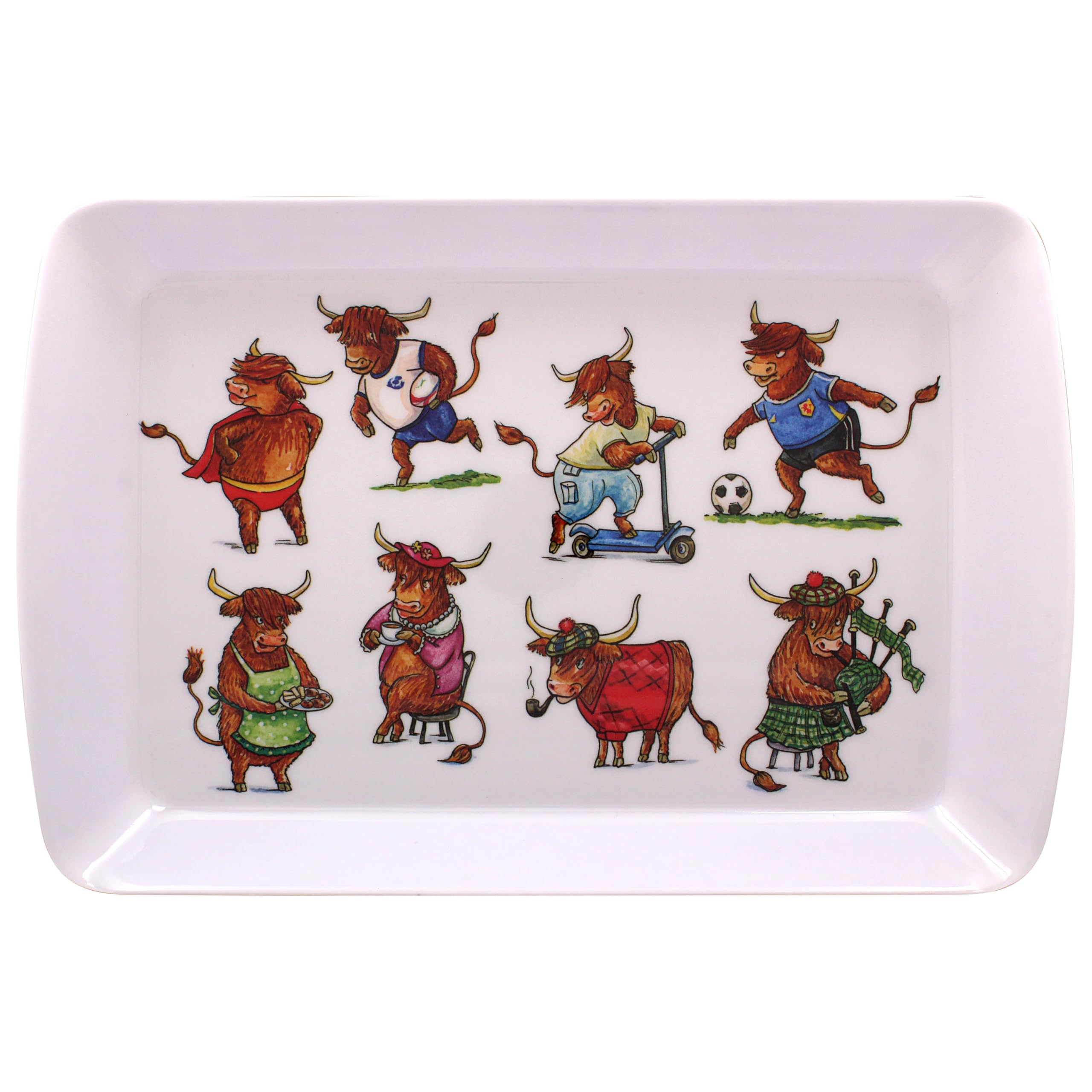 The Leonardo Collection Finola Stack Highland Cow Tray Small For Serving Dishes | Serving Trays For Kitchen Accessories | Serving Platter For Serving Food & Tea | Designer Trays for Food Serving โ image 1