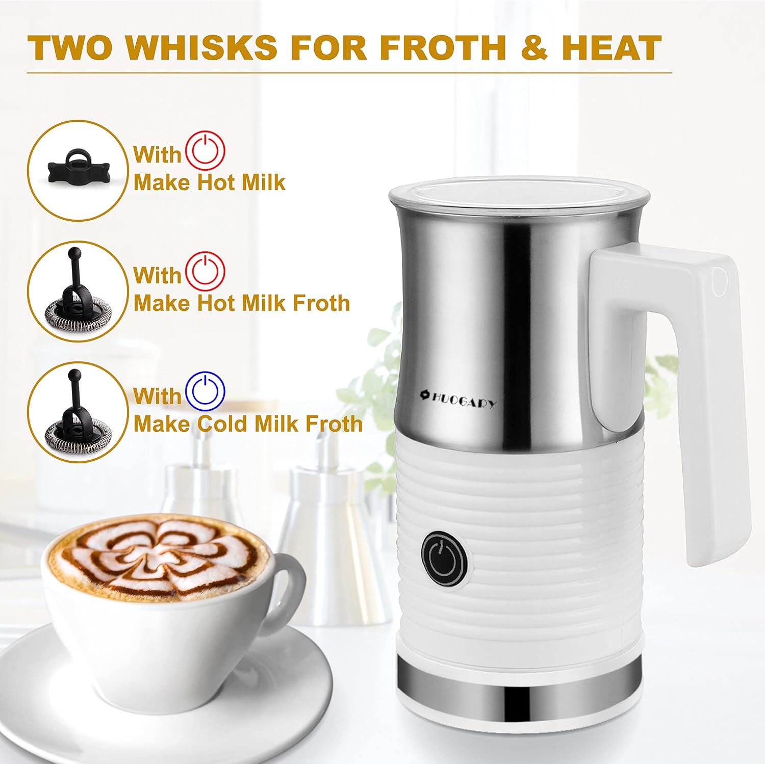 Huogary N9 Milk Frother Easy to Clean interior with non-stick coating