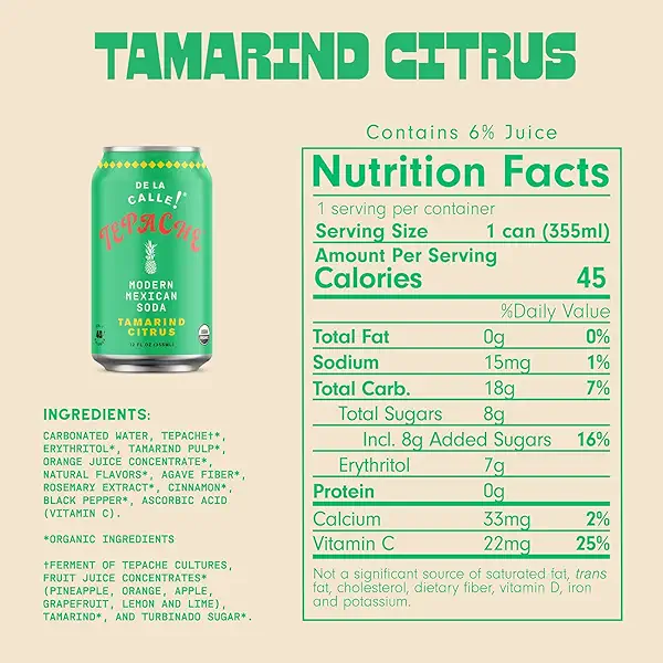 De La Calle Organic Tamarind Citrus Tepache, 12 FZ 2