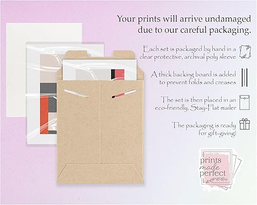 Mid Century Contemporary Wall Art - Modern Abstract Prints - (Set of 6)  8x10 - Unframed - Minimalism Décor