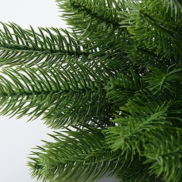 60pcs Artificial Pine Branches Green Leaves Needle Garland Christmas Pine Needles Faux Pine Picks Xmas Plastic Pine Tree Branches Fake Greenery for DIY Craft Wreath Christmas Home Decor