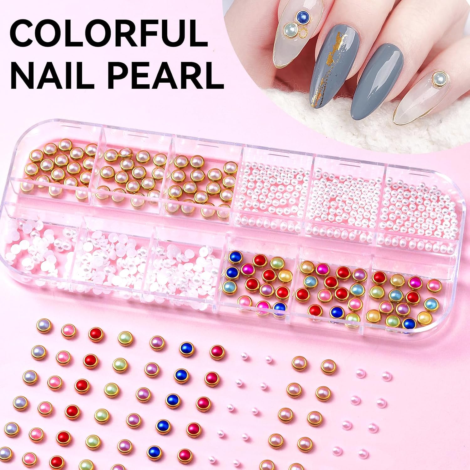 Bedazzling Nail Charms Kit with 30 Sheets Flower Nail Stickers,Colorful Heart Flower Bow 3d Nail Rhinestones And Gems,Nail Pearls Jewels,Tweezer and Wax Pen,Nail Art Tools for DIY Nail Design