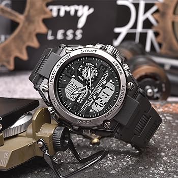 PINIDOUS Orologio Uomo Orologio Digitale Sportivo Uomo,Analogico Digitale  Display Orologio Impermeabile Militari con Allarmi,Cronometro,Suoneria  Oraria Orologio Multifunzione : Amazon.it: Moda