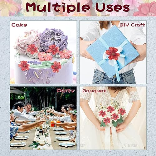 Miniatura 9 de AUEAR, Paquete de 50 cabezas de flores de cerezo de seda artificial, decoración de margaritas falsas para novia, pinzas para el cabello, diademas,