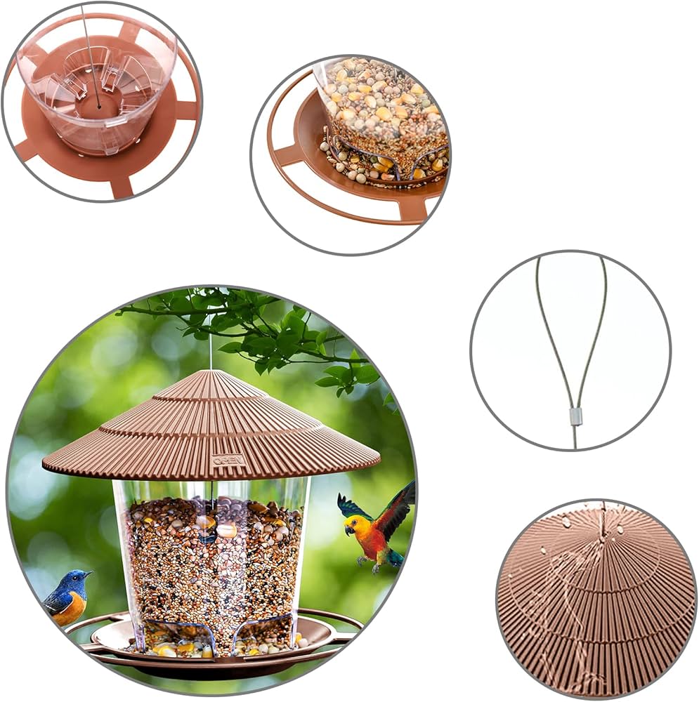 Mangeoire à Oiseaux Suspendue D'extérieur, Mangeoire Ronde Adaptée Au