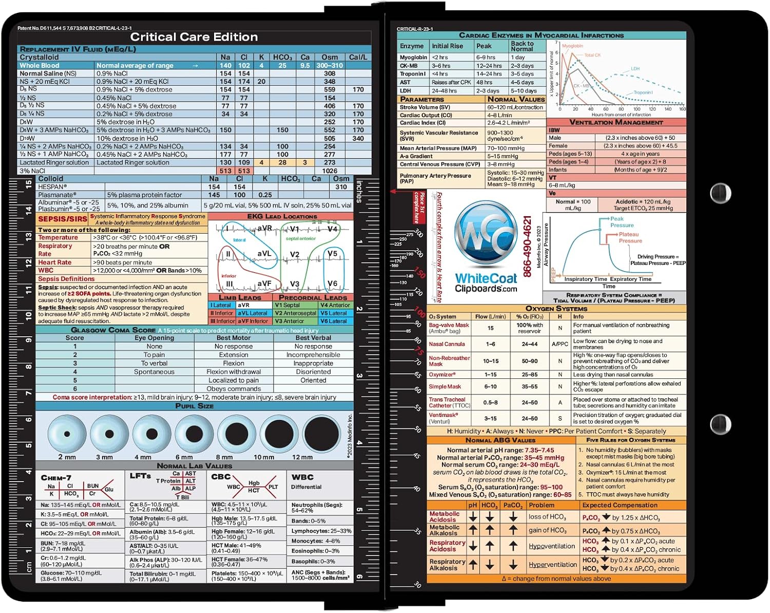 Whitecoat Clipboard® - Critical Care Edtion (Bi-Fold, Black)