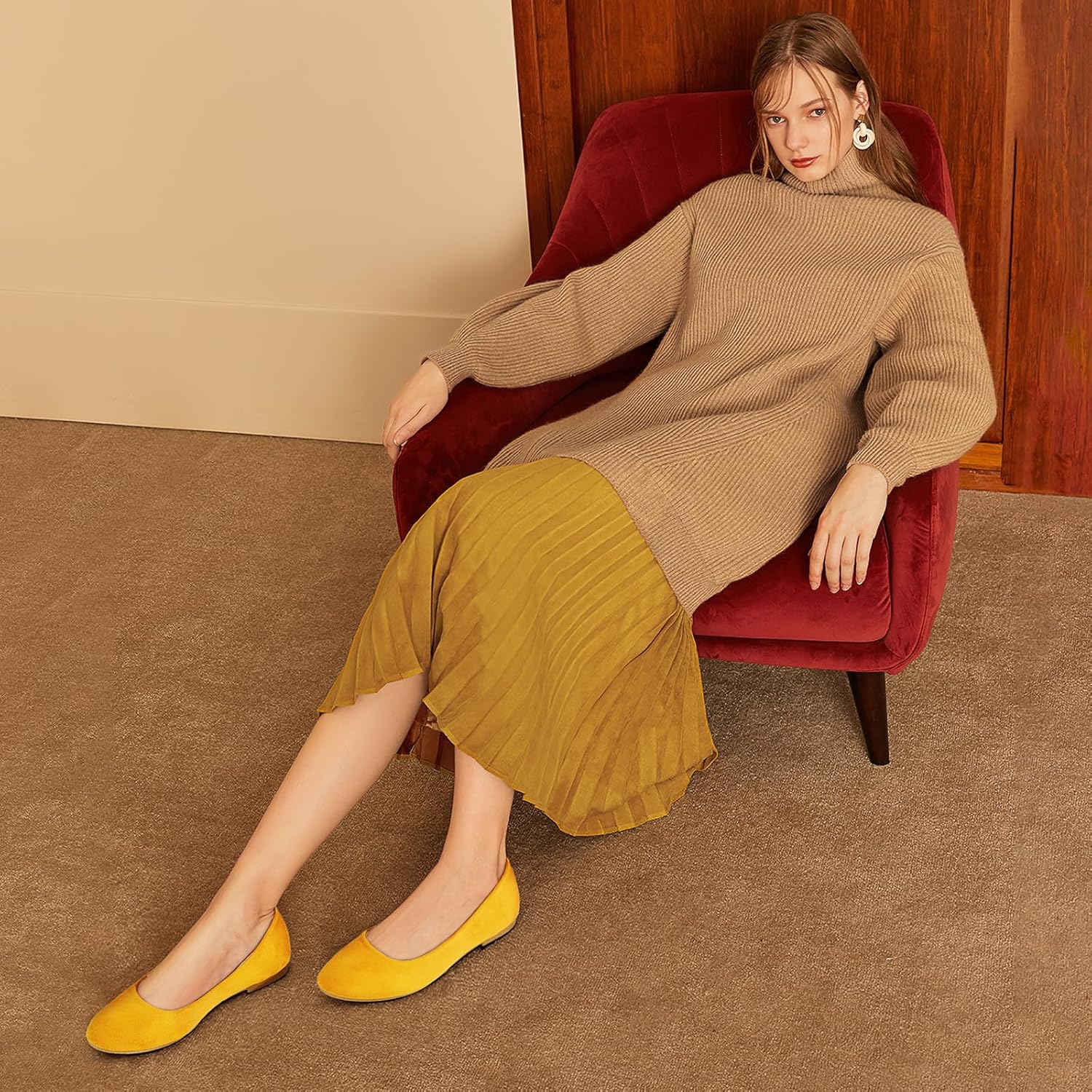 Shupua Flats for Women Round Toe Flat Shoes Dressy Black Ballet Flats Comfortable Womens Dress Shoes Ballerina Flats for Work - Image 2