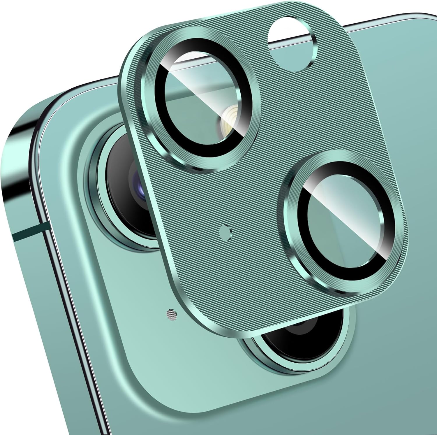 QHOHQ 3 Pack Camera Lens Protector for iPhone 15 6.1" / iPhone 15 Plus 6.7", Zinc Alloy One Piece Camera Cover, [Updated Version], Full Coverage Protection, Ultra HD, Shatterproof - Lime Green (iPhone 15 / iPhone 15 Plus) Thumbnail