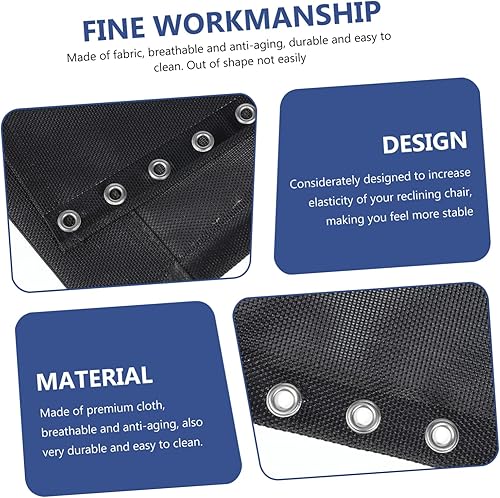 Miniatura 5 de GANAZONO Tela de repuesto para silla de playa, tela de lona negra, reemplazo para tumbona, patio, silla de reparación, silla de salón al aire libre,