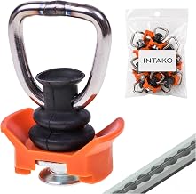 Pack of 4 Airline Fitting (Silver/Orange) - Airline Rail Lashing Eyelet with Ring 1000 kg Load Capacity, Car & Trailer Accessories (4, Orange)