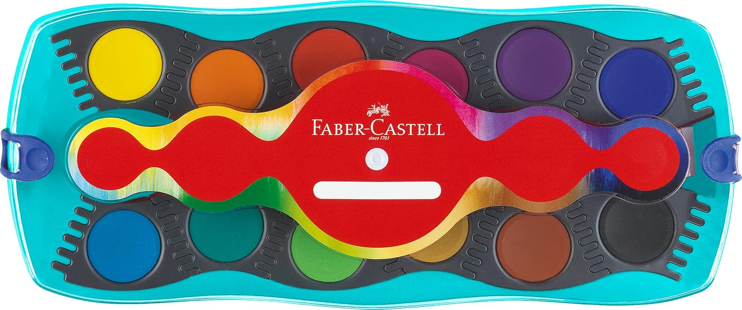 Faber-Castell Connector Paint Box - 12 Colours Turquoise