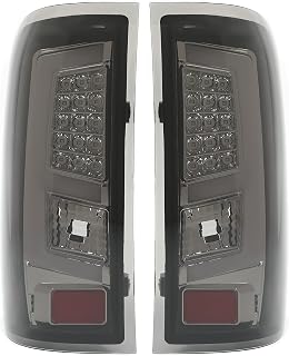 ALMULOO Pair LED Tail Light Compatible with 2014-2018 GMC Sierra 1500 2500HD 3500HD Brake Lamps Smoke Lens Black Housing Left & Right