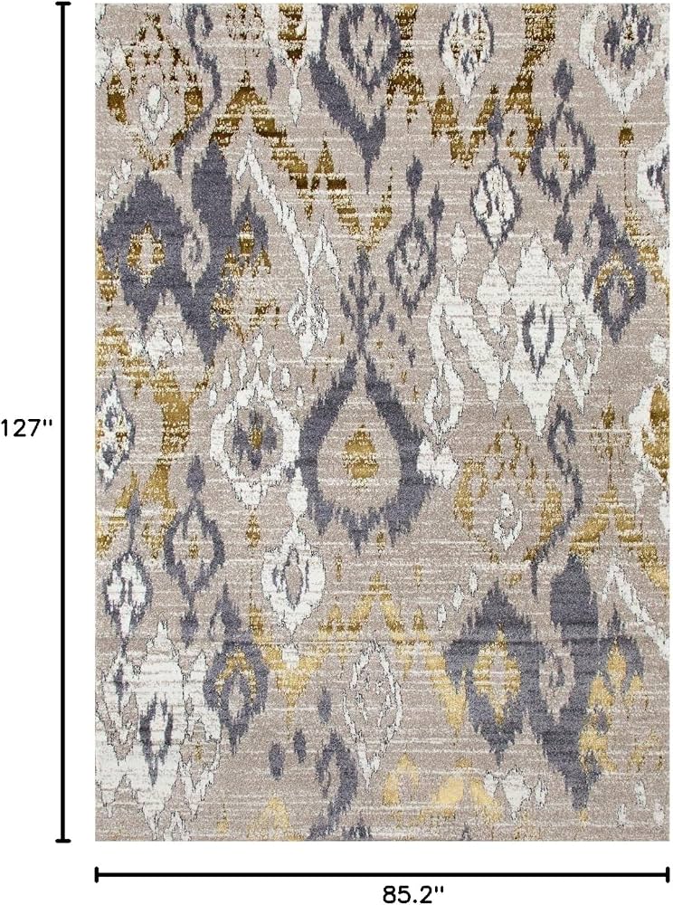 【loomer】Art Rug 18AW Amazon.com: 6021 Beige Abstract Trellis 7'10x10'6 Area Rug Carpet