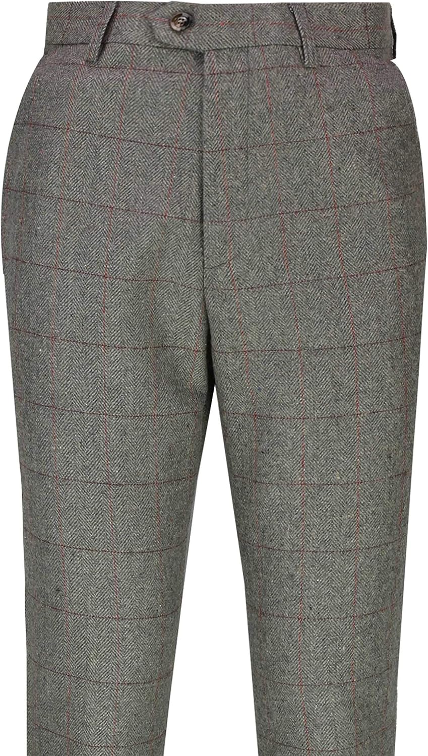 Tweed Check Trousers Vintage Styled 