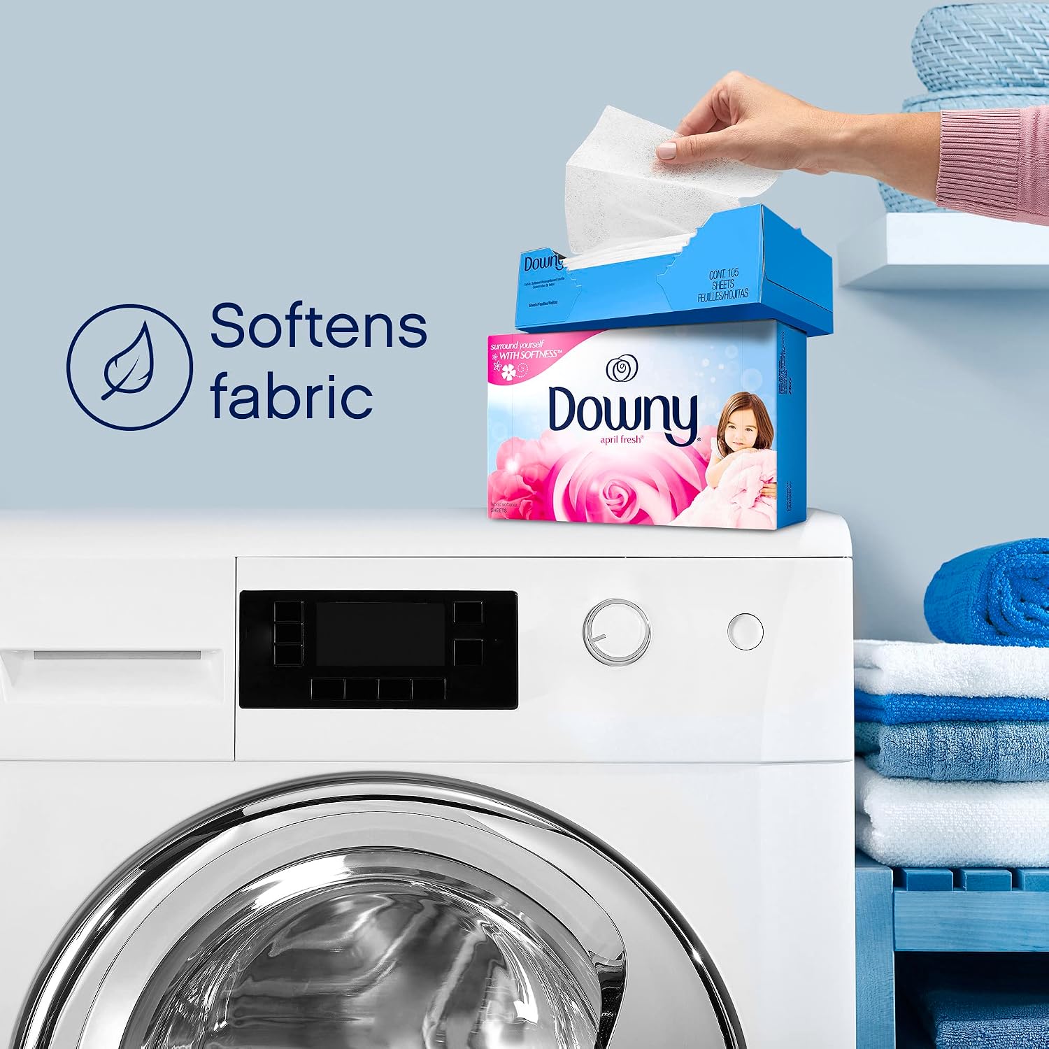 Downy Dryer Sheets Laundry Fabric Softener, April Fresh, 240 count