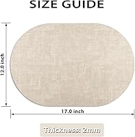 Vista 6 de Placemats for Dining Table Set of 4 Non-Slip, Heat Resistant Oval Leather Placemat Double Layer, Waterproof Table Mats Easy to Clean for Kitchen
