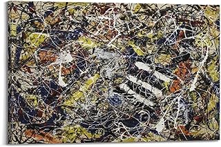 Number 17A by Jackson Pollock Painting Poster Painting On Canvas Wall Art Scroll Picture Print Living Room Walls Decor Homes 08x12inch(20x30cm)