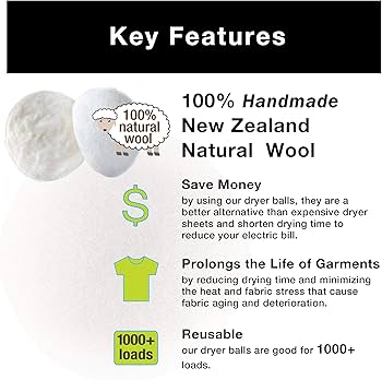 Amazon.com: Smart Design 3932142 Dryer Balls, Natural Wool