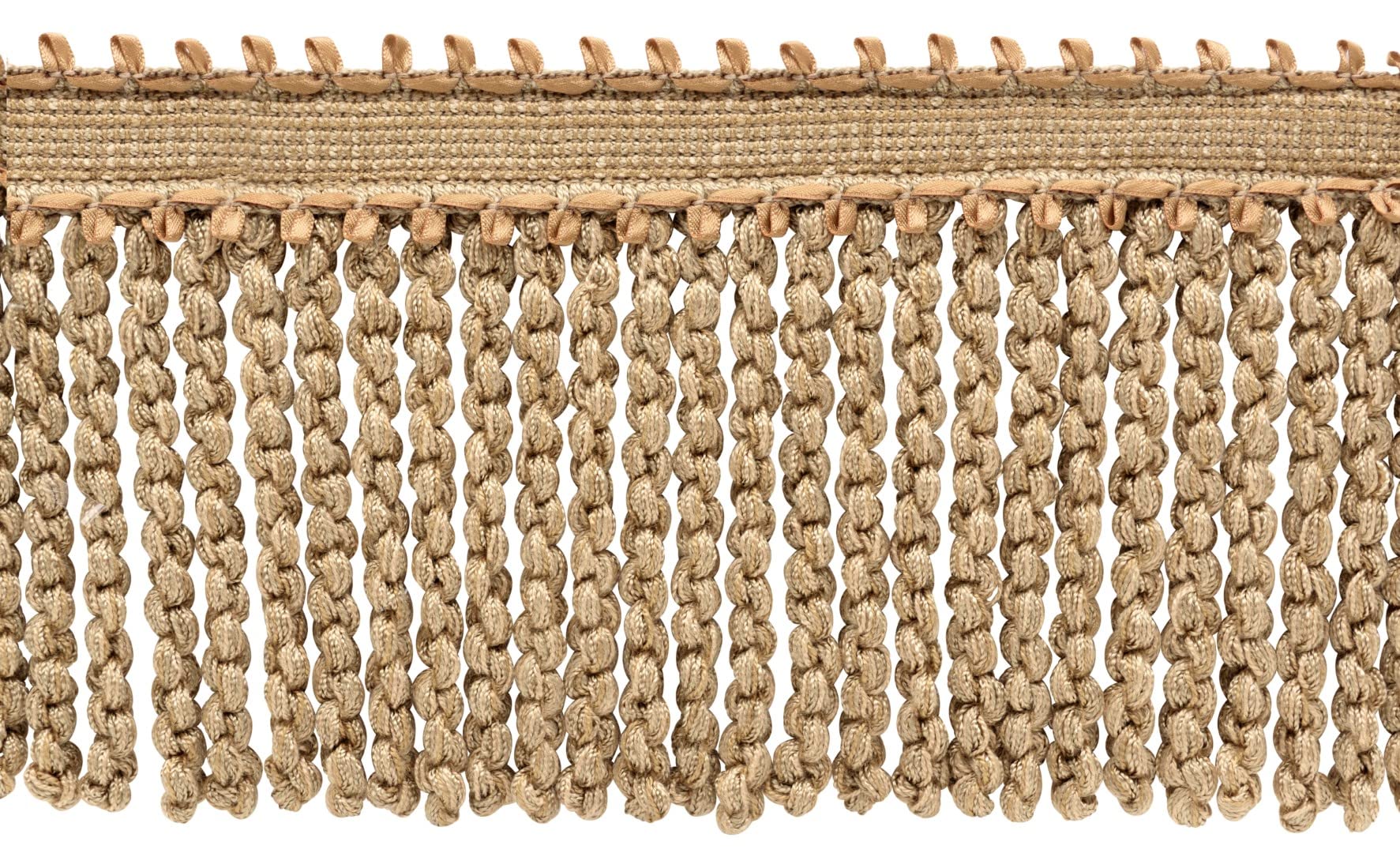 Frange en lingot contemporaine passementerie beige clair ruban fantaisie BFHR4