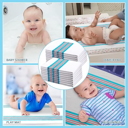 Miniatura 6 de Remerry 16 mantas de recepción, 30 x 40 pulgadas, mantas de hospital 100% franela de algodón, suaves y cálidas, para envolver unisex, para niñas,