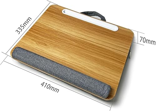 Miniatura 6 de Escritorio portátil para laptop con reposamuñecas acolchado, se adapta a portátiles de hasta 17 pulgadas, escritorio de regazo con soporte para