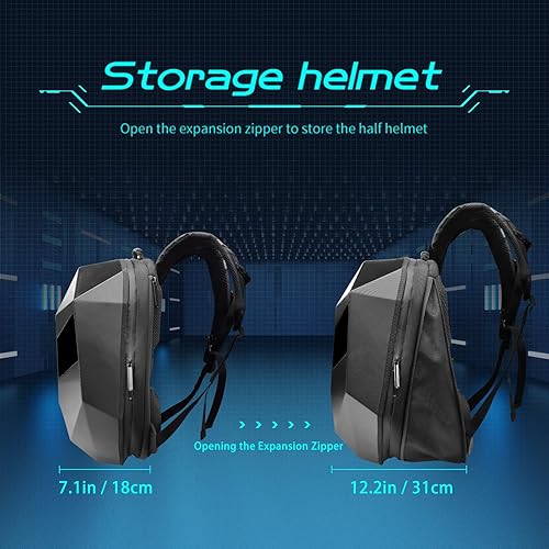 Miniatura 4 de Taysem Mochila LED para motocicleta, mochilas para laptop para hombre, mochila LED inteligente con pantalla pix programable, Negro -, B Taza