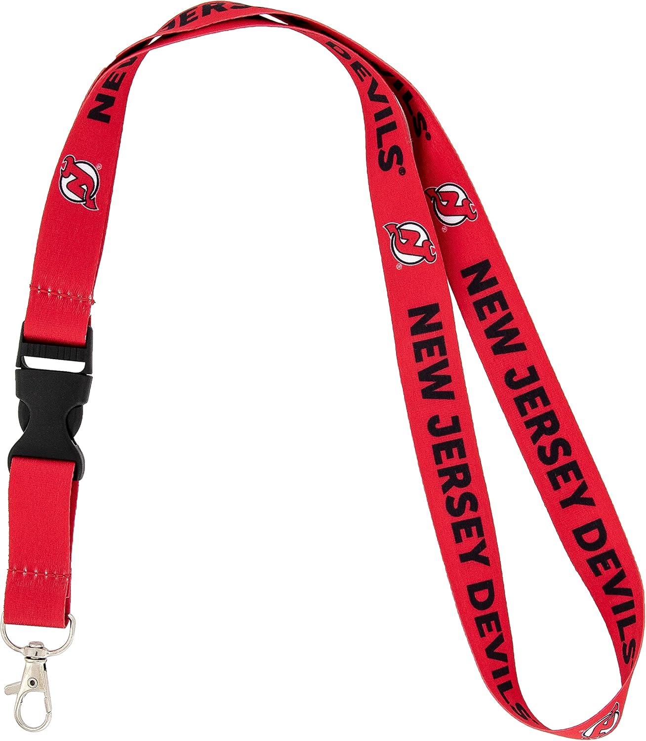 Desert Cactus New Jersey Devils Lanyard NJ Devils NHL National Hockey League Car Keys ID Badge Holder Keychain Detachable Breakaway Snap Buckle (Lanyard 1 - Red)