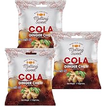 Melting Sweet Ginger Candy Chewy Ginger Chew Cola, 1.8 Ounce, Pack of 3