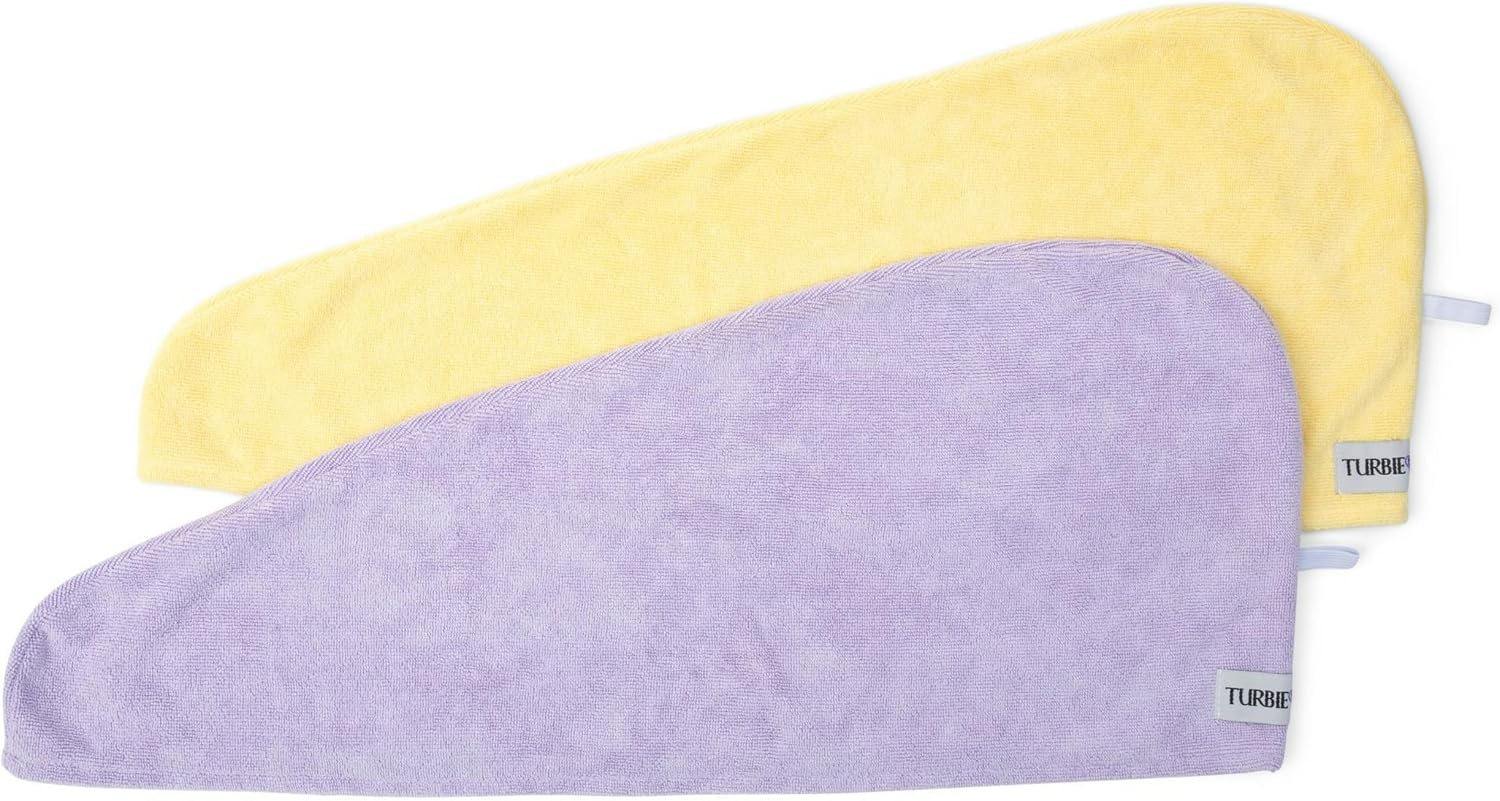 Serviette Cheveux Microfibre Turbie Twist – 2 Pack Blanc – Séchage Rapide Sans Frisottis