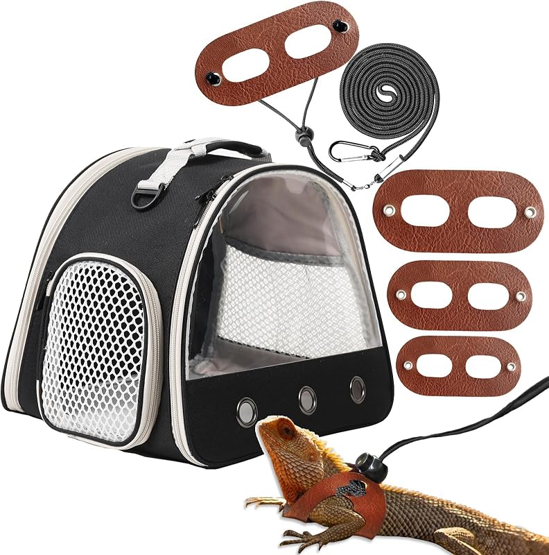 Transportadora para Pequenos Animais WEVONIGU com Arnês e Divisória, Black-1