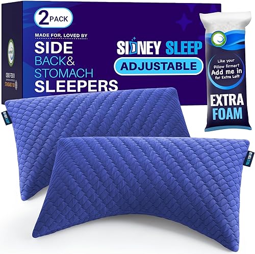 Miniatura 22 de Sidney Sleep Almohada de relleno de contorno curvo ajustable, tamaño Queen, para personas que duermen de lado y espalda, soporte cómodo para cuello