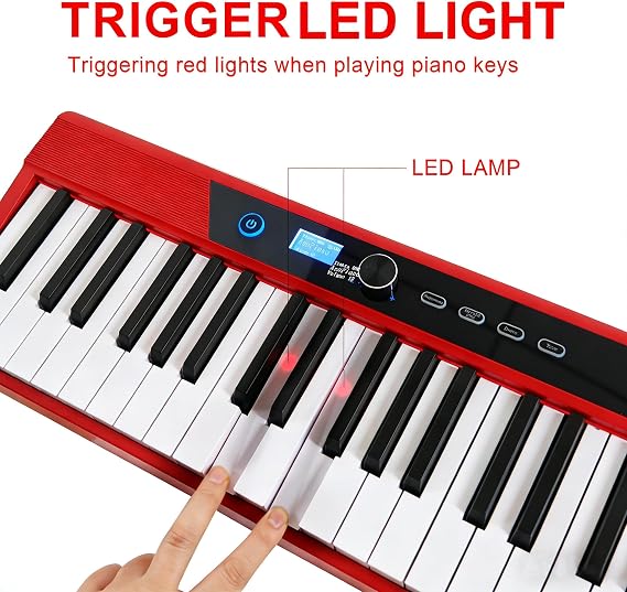 Coolmusic Beginner Digital Piano 88 Key Semi-Weighted Keyboard, Portable Electric Piano with Sustain Pedal, Power Supply