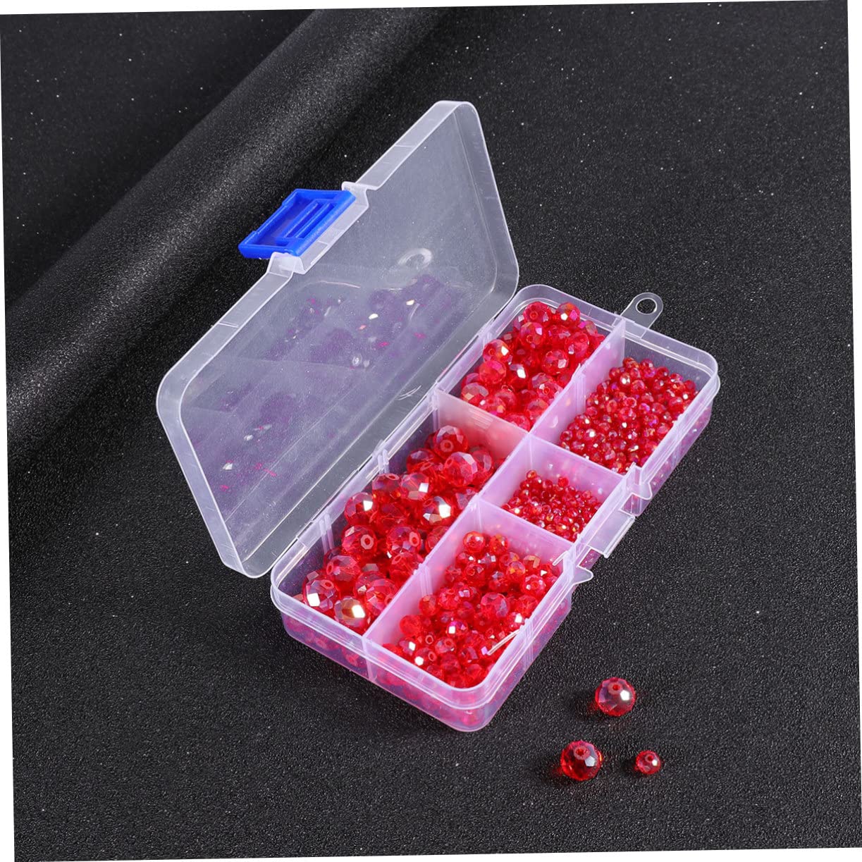 Operitacx 2 Boxen Mit 710 Stück Schmuckzubehör Flache Kristallglasperlen Rote Perlen Zur Herstellung Von Halsketten Und Armbändern