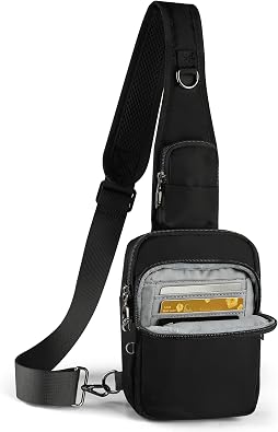 Sling Bag, Crossbody Bag with Anti-theft Zipper,RFID Blocking for Men Women