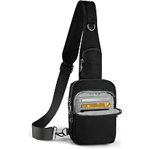 Sling Bag, Crossbody Bag with Anti-theft Zipper, RFID Blocking and Water Resistant for Men and Women Travel Black