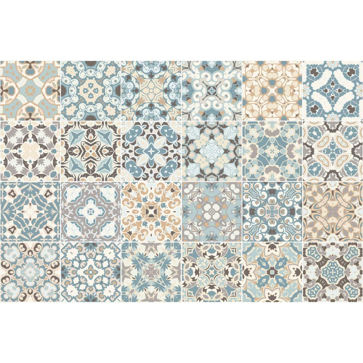 24Â Adhesive Tile Adhesives Tile Stickers | Stickerâ Â Wall Tiles Bathroom And Kitchen Mosaic Tiles | Authentic Designâ Â 10Â X 10Â Cm, 24Â Pieces 5415231239405