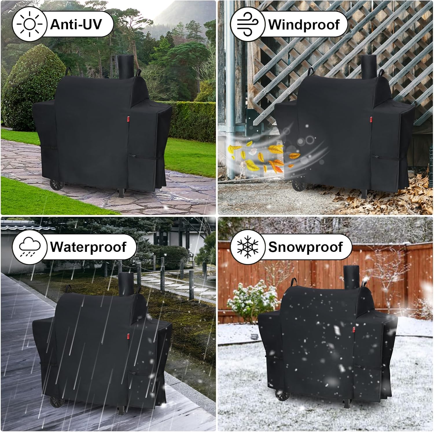 Outdoor Grill Cover for Royal Gourmet CC1830T 30" Barrel Charcoal Grill, Cover Geny Waterproof 600D Heavy Duty BBQ Grill Cover, Barbecue Grill Covers Fit Royal Gourmet CC Series Grills.