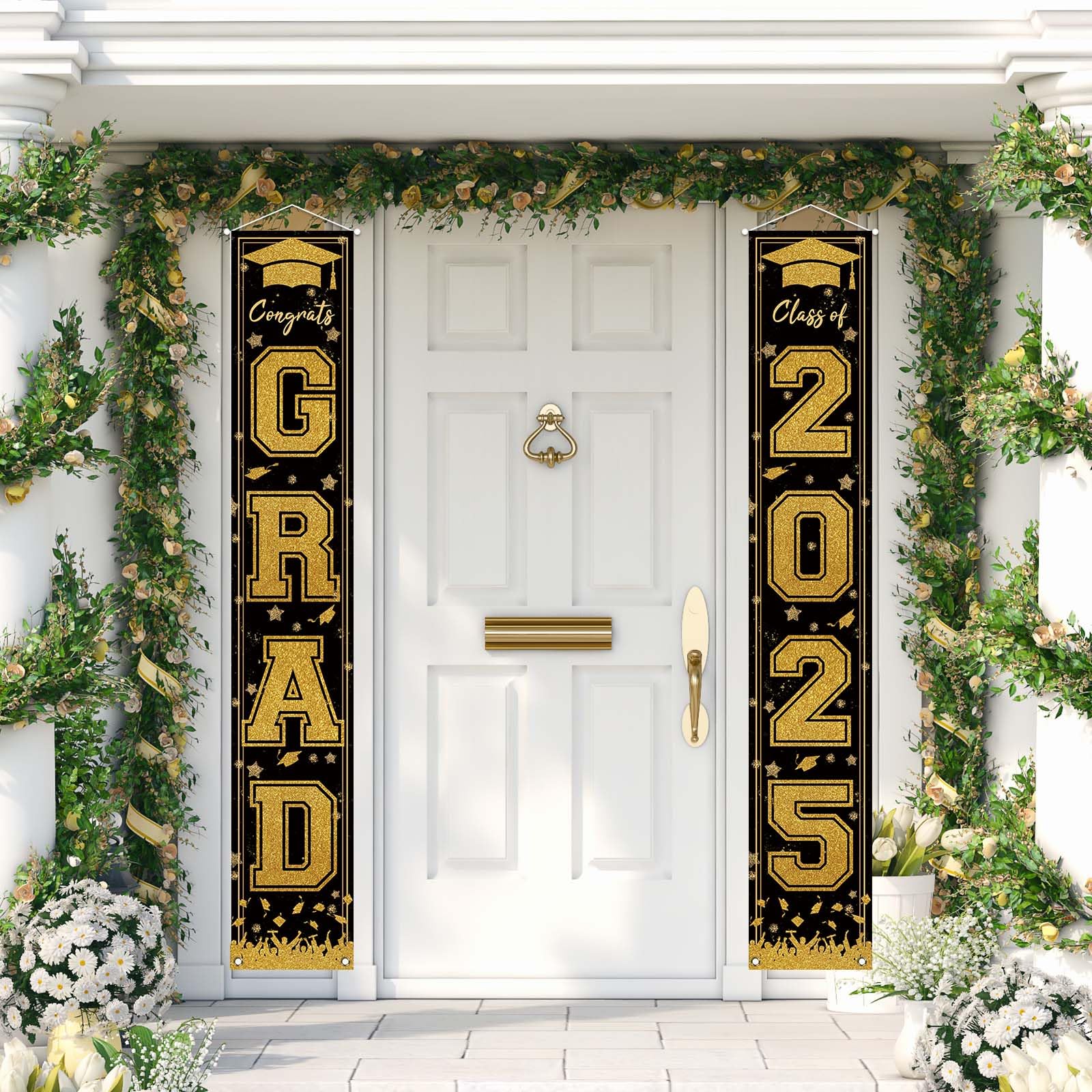 Snapklik.com : Black And Gold Graduation Decorations Class Of 2025 ...