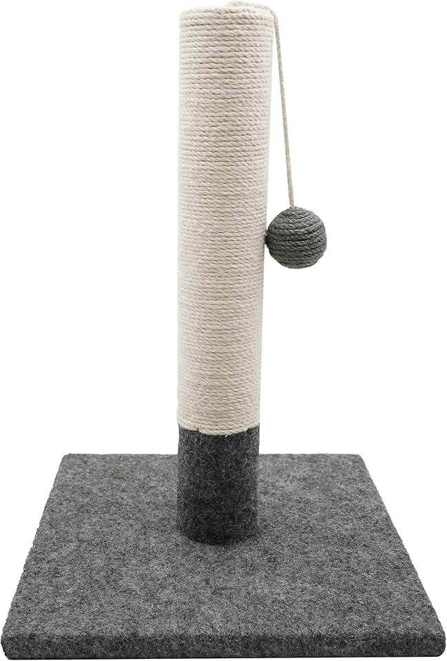 Tyrol Poste rascador simple, gris y blanco, 42 cm