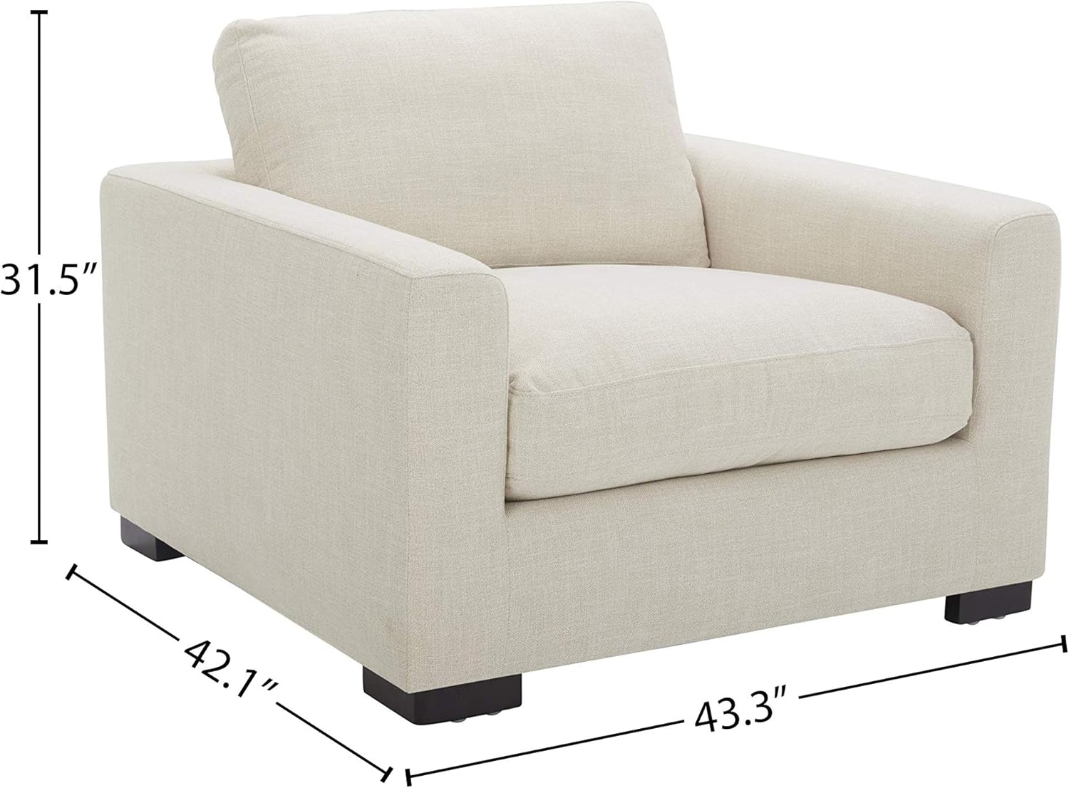  Brand - Stone & Beam Westview Extra-Deep Down-Filled Accent Chair, 43.3"W, Cream : Home & Kitchen