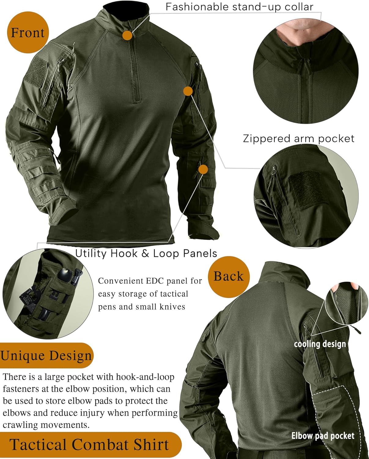 Mens Tactical Uniform Suit Military Combat Shirt and Pants Set Durable Airsoft Gear for Paintball Hunting Green XL