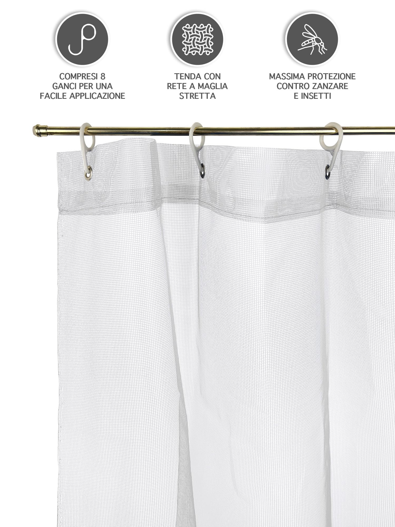 Zanzariera A Rullo Windhager, Telaio Alluminio, 100x160 Cm Bianco - Montaggio Senza Trapano, Tessuto Fibra Di Vetro Resistente, Per Finestre Fino A 60 Cm