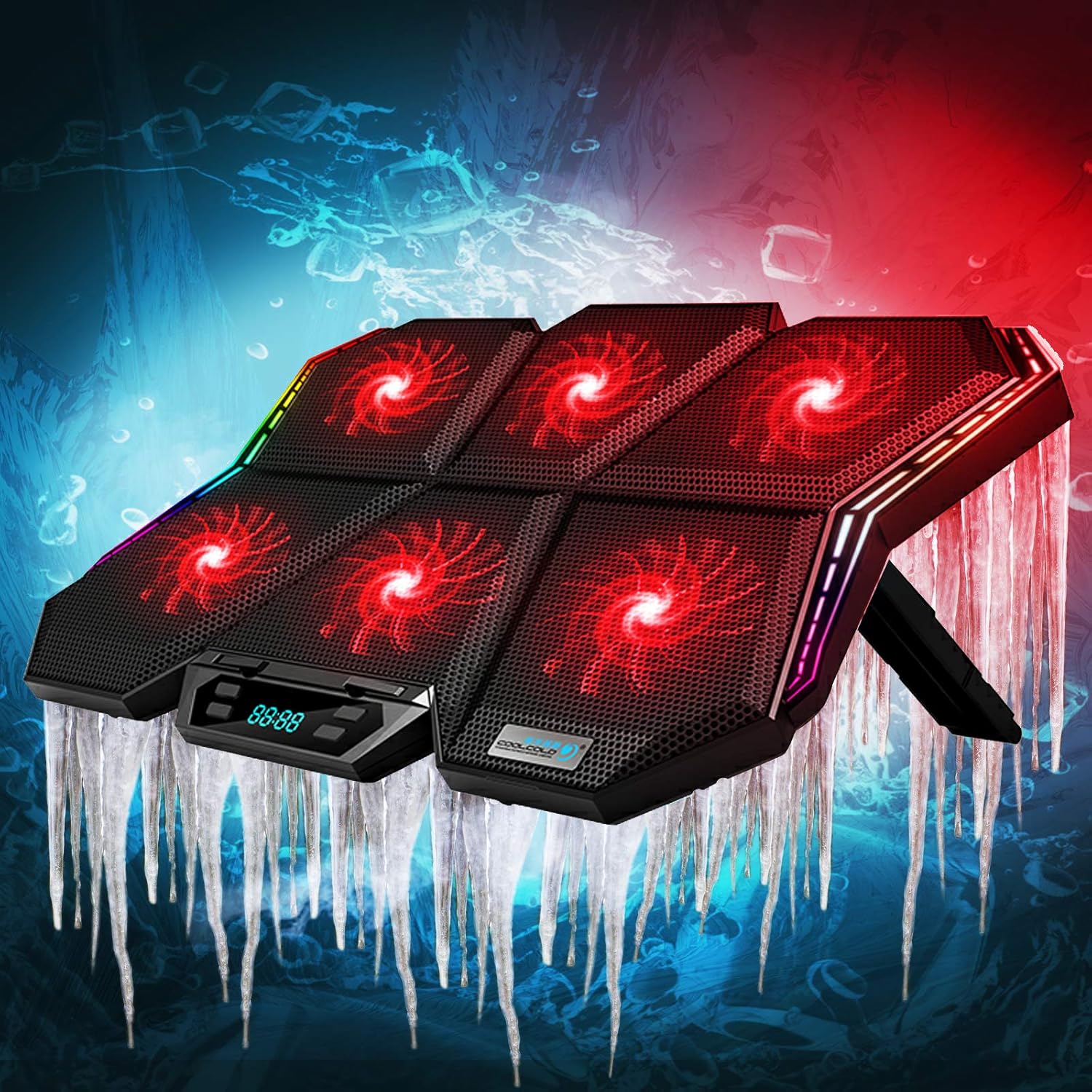 Laptop Cooler,Portable Laptop Stand with 7 Angle Adjustable & 6 Quiet