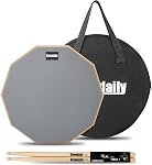 Tampon pratique pour tambours et bâtonnets 12 Dans, Sidé avec 2 Pairs/4 Érable 5A Sticks de tambour & Sac de rangement (Gray)