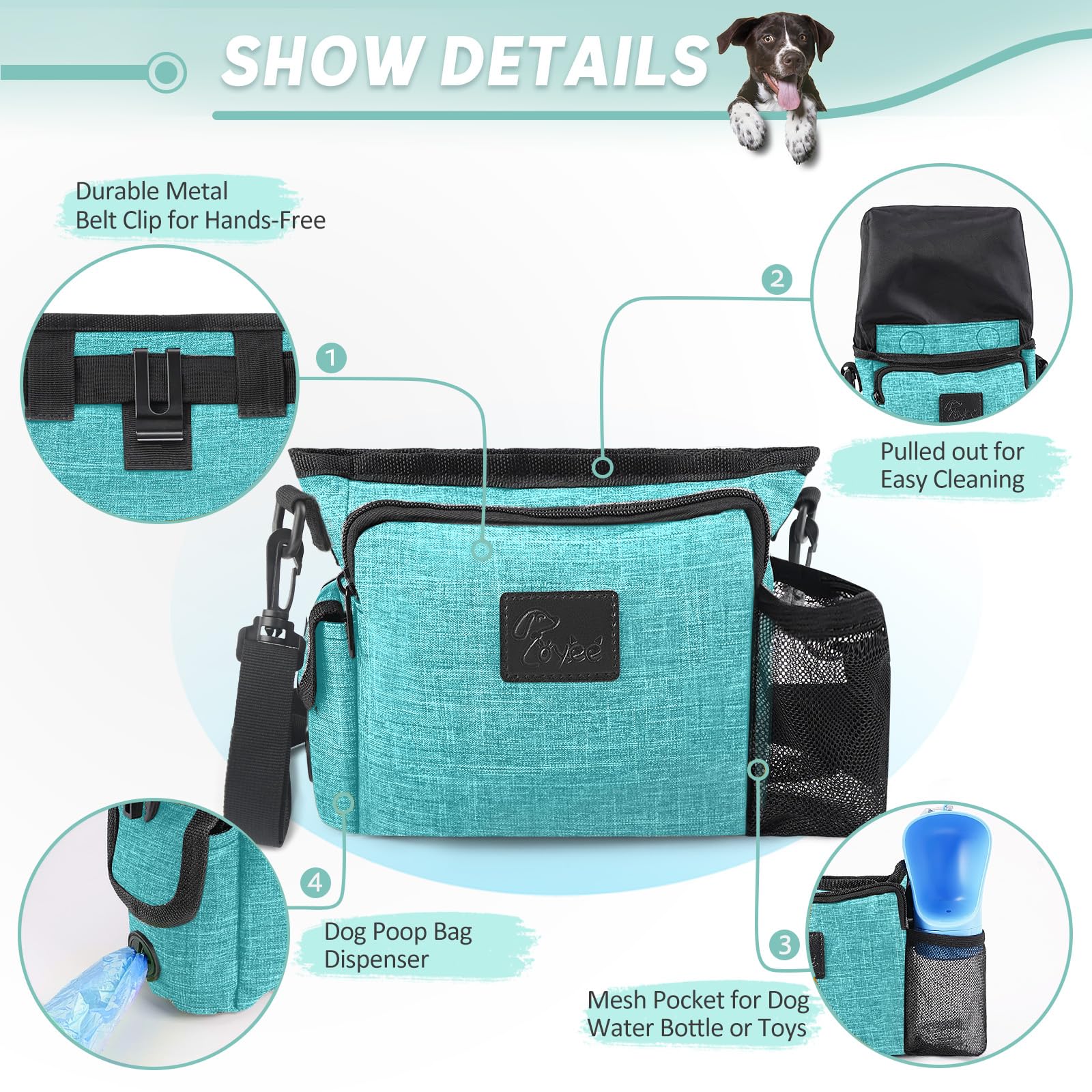 MEWTOGO Leckerli-Tasche Mit Klicker – Silikon, Magnetverschluss, 1,69 Tassen – Für Hundetraining, Spaziergänge, Gelb