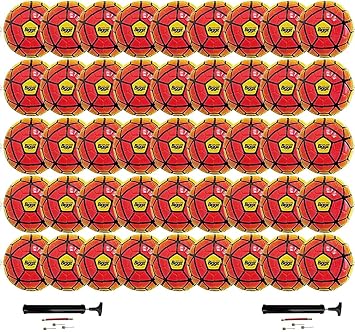 Biggz Durable Soccer Ball Size 5 with Hand Pump - Pack of 1, 6, 12 or 50